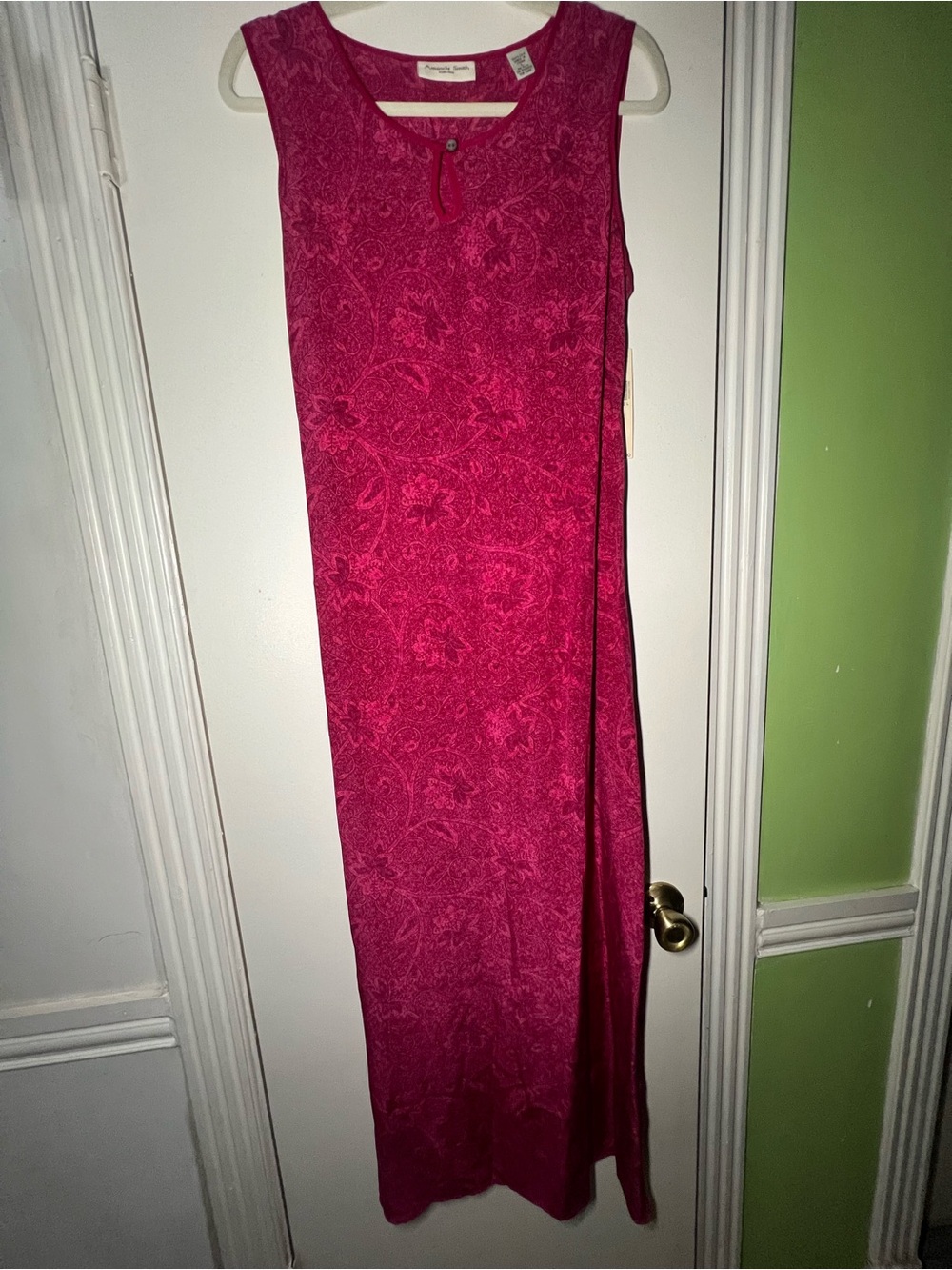Amanda Smith Fuchsia Floral Jacquard Maxi Dress